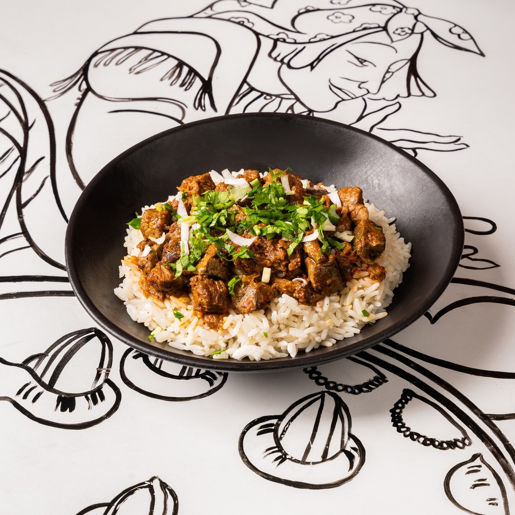 kamounia steak avec Riz