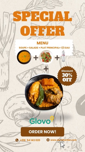 PACK PROMO  : menu soupe lentilles++couscous   + 1/2 eau 